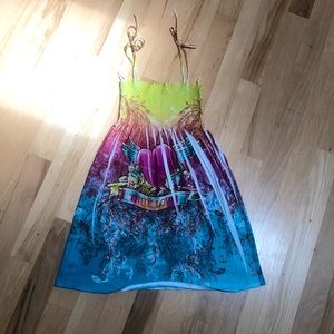 Y2k tie dye babydoll dress 💛🩷💙